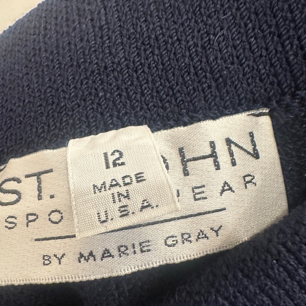 St. John Navy Knitwear pleated pants - Picture 4 of 5